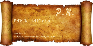 Pók Mária névjegykártya